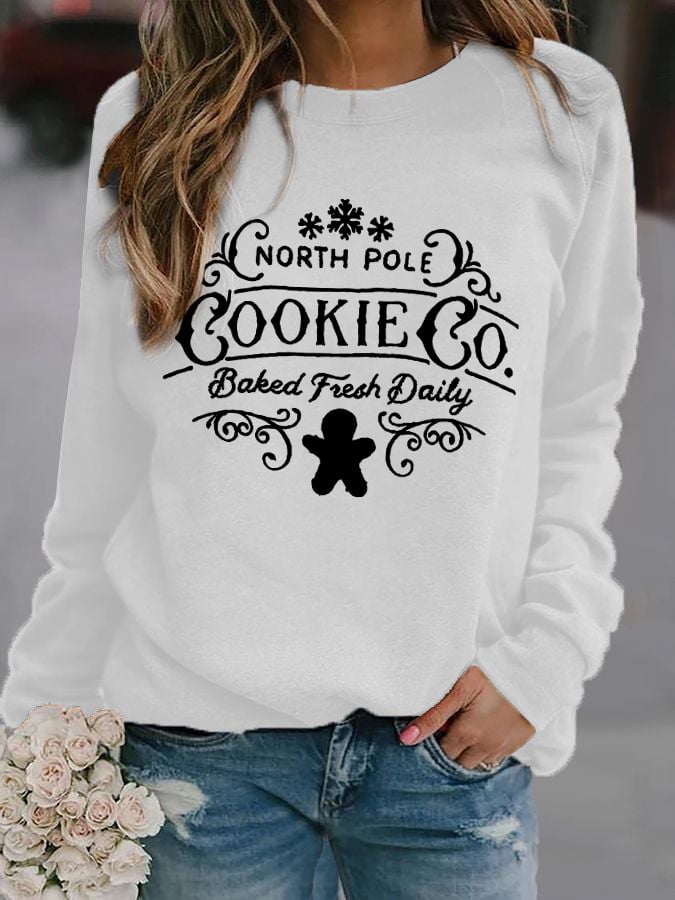 Women's Christmas Print Long Sleeve Sweatshirt