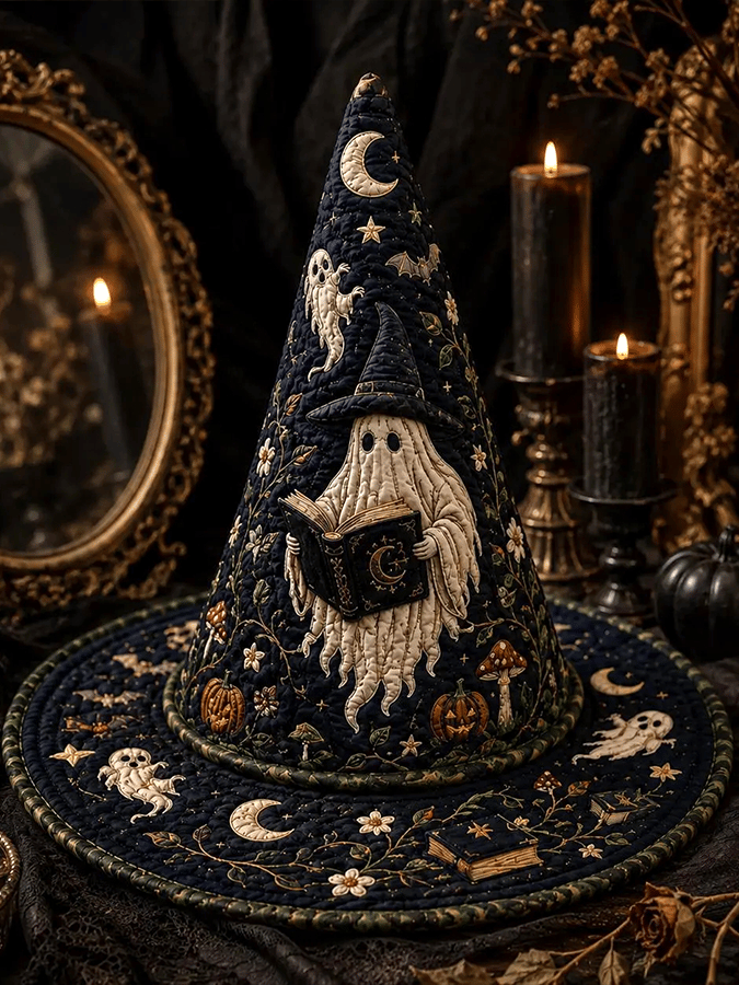 Halloween Ghost Pattern Witch Hat