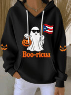 Women's "Halloween in Puerto Rico" Print Knit Hoodie