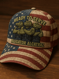 Retro Ready To Serve Alligator Alcatraz Print Baseball Cap