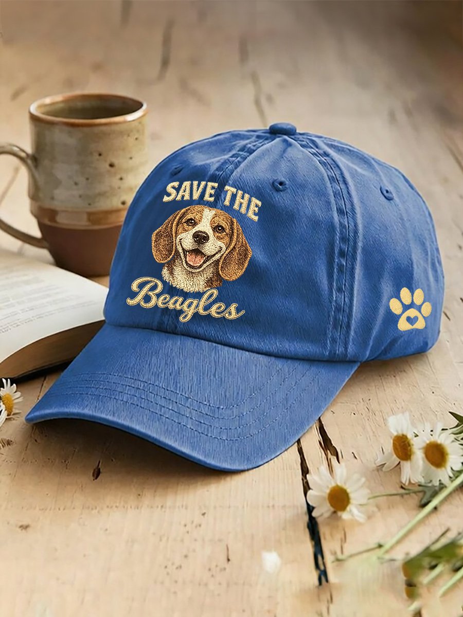 Unisex Save The Beagles Printed Hat