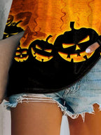 Women'S Halloween Pumpkin Print Long Sleeve T-Shirt