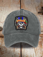 Retro Rock Roses Print Baseball Cap