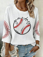 Women's Retro Baseball   Print Top