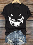 Women's Shark Face Print T-shirt