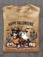 Dog Ghost West Halloween Art Print Thin Sweater