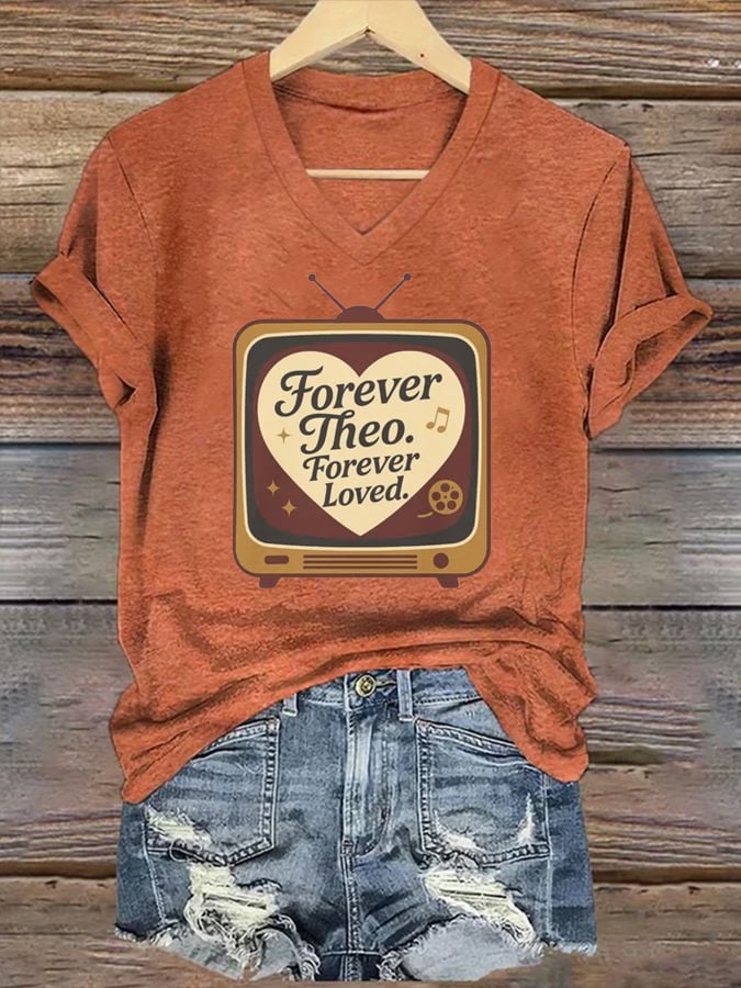 Women's  Forever Theo Forever Loved Printed Casual T-Shirt
