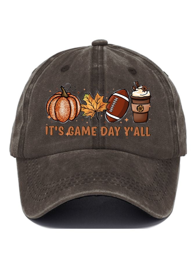 It's Game Day Y'all Football Print Baseball Cap