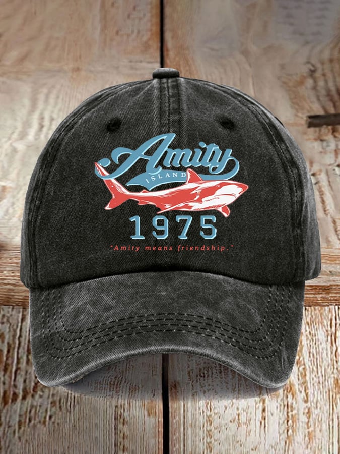 Retro Amity Island 1975 Print Baseball Cap