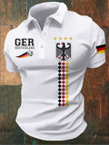 Men's Soccer Print Casual Polo Shirt