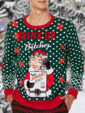 Men's Drink Up Bitches Christmas Printed Sweater
