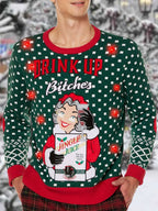 Men's Drink Up Bitches Christmas Printed Sweater