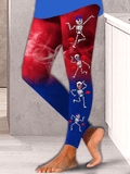 Football and skull printed leggings