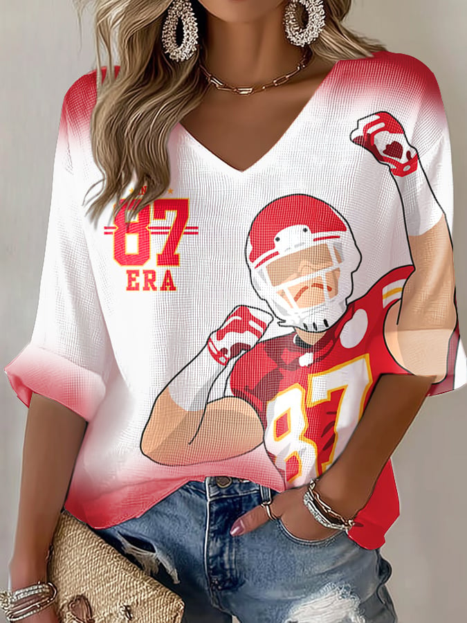 TT 87 Rugby Colorful Printed Long Sleeve Top