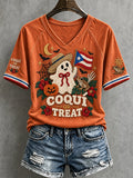 Women'S Puerto Rico Halloween Print T-Shirt