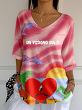 Women's Un Verano Sin Ti One-Eyed Heart Frog Print T-Shirt