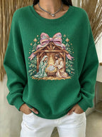 Women's Christmas Nativity Print Casual Sweatshirt