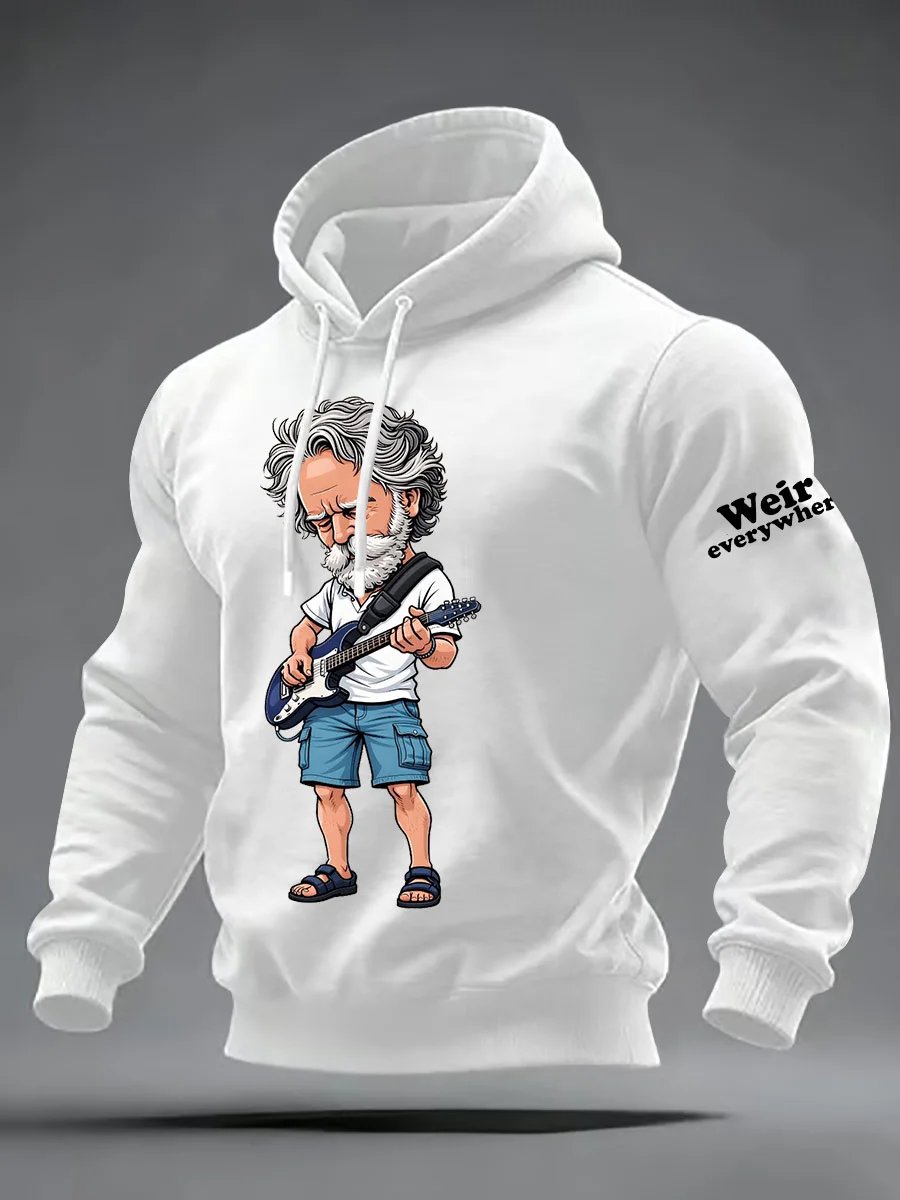 Men's casual printed hooded sweatshirt