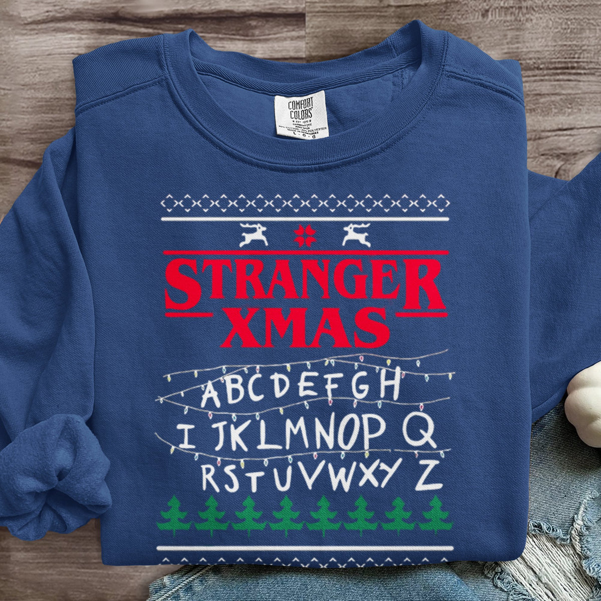 Christmas Things Upside Down Hawkins Indiana National Park Upside Down 80s Horror Art Print Sweatshirt