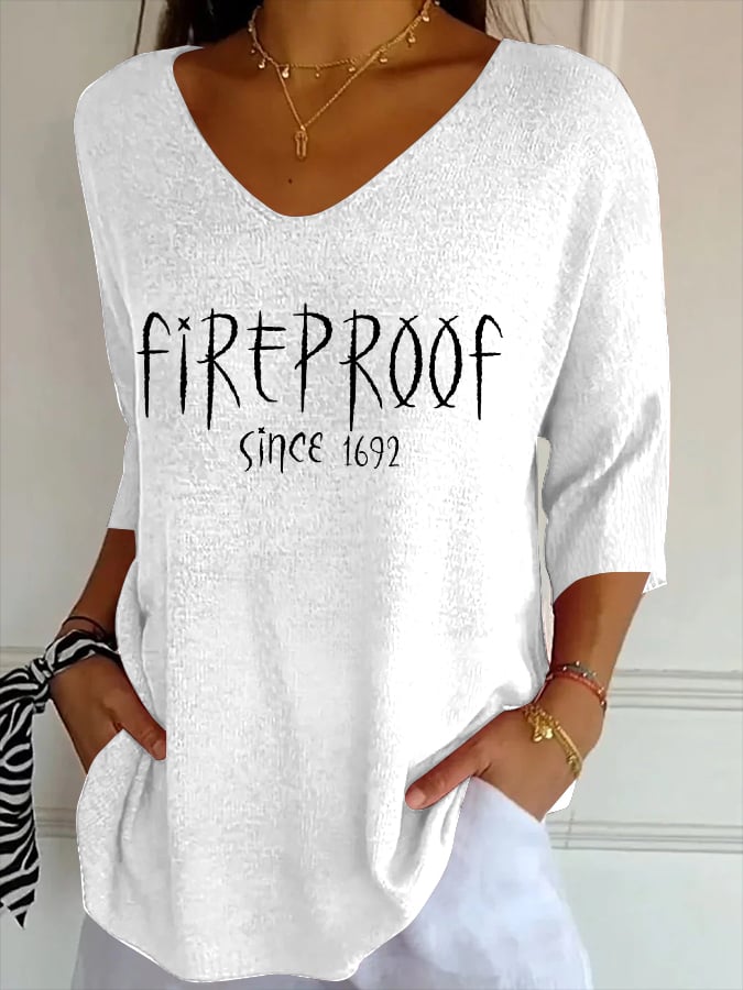 Women's Fireproof Since 1692  Print Casual T-Shirt