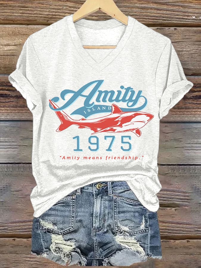 Women's Amity Island 1975 Print T-shirt