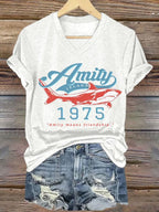 Women's Amity Island 1975 Print T-shirt