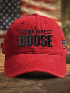 Retro Talk To Me Goose Print Baseball Cap
