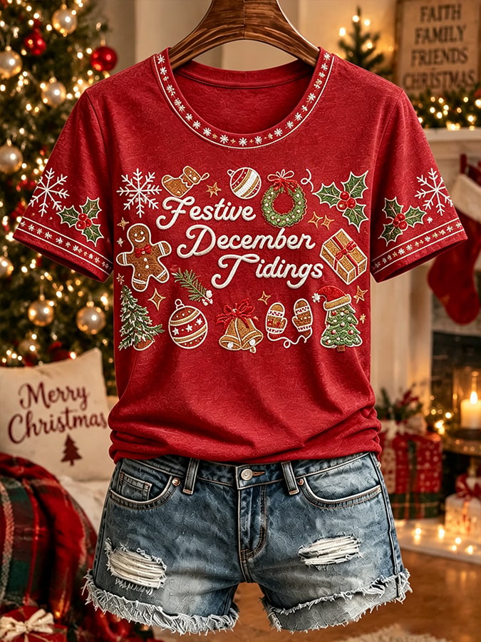 Women's FDT Christmas Shit Print T-shirt
