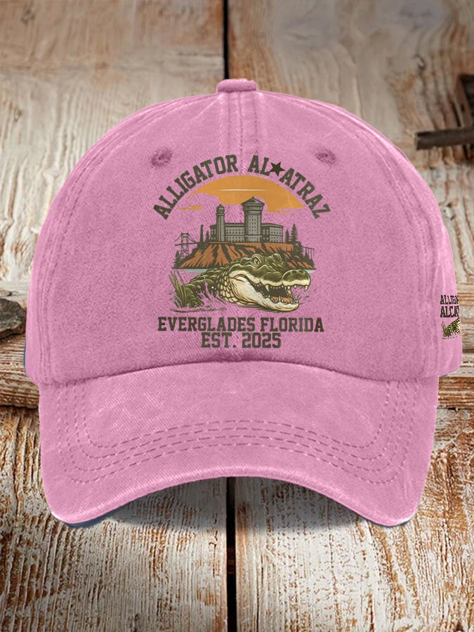 Unisex Casual Alcatraz Crocodile Print Hat