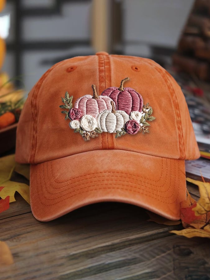 Women's casual pink pumpkin hat