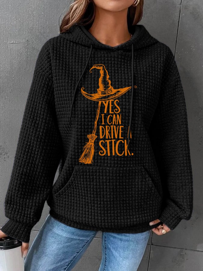 Women's Yes I Can Drive A Stick Print Casual Sweatshirt