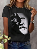 Women's Halloween Crew Neck Print T-Shirt