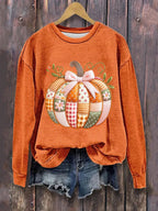 Women's Pumpkin Art Print Sweatshirt