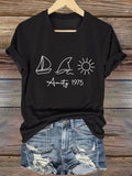 Women's Amity Island 1975 Printed Short-Sleeved T-Shirt