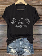 Women's Amity Island 1975 Printed Short-Sleeved T-Shirt