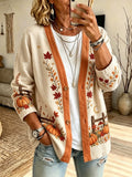 Women's Autumn Printed Casual Cardigan