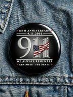 9/11 Memorial Printed Brooch