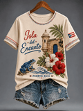 Women's Puerto Rico Pride Art Printed T-shirt