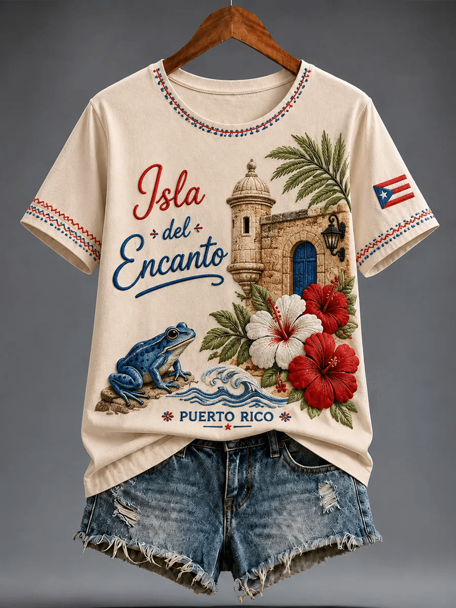 Women's Puerto Rico Pride Art Printed T-shirt