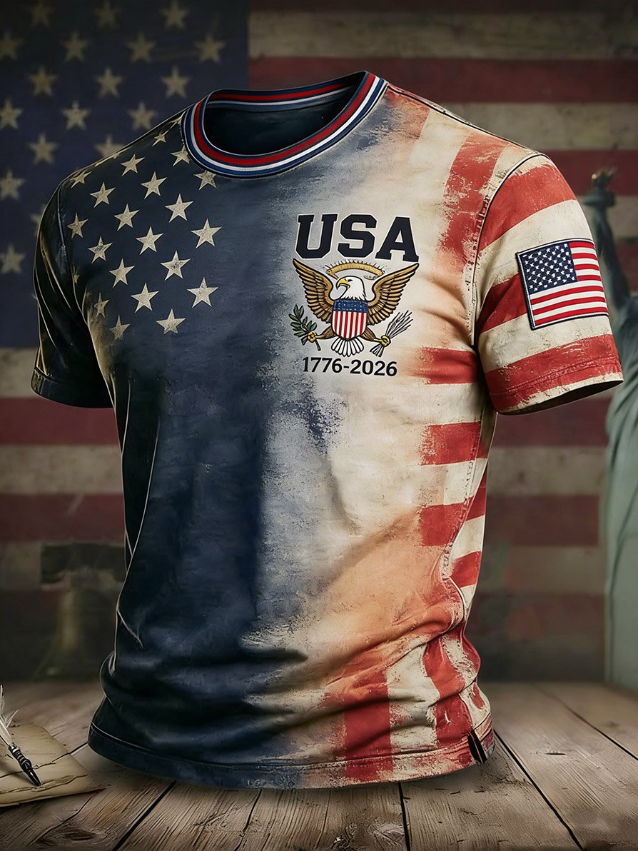 Men's Retro 250th Anniversary American Short-Sleeve T-Shirt