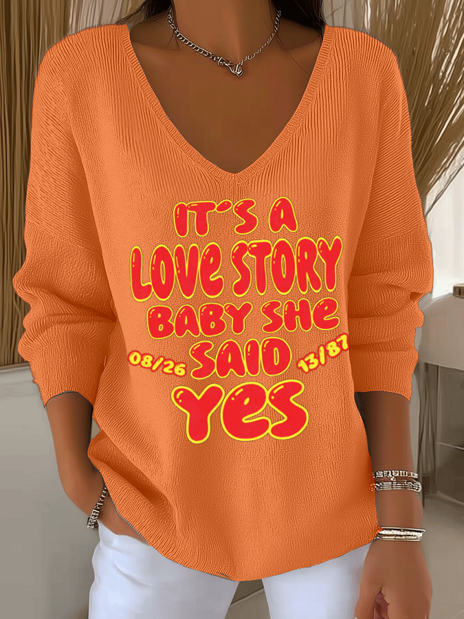 Women's Hot Spot Print Knit Long Sleeve Top