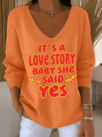 Women's Hot Spot Print Knit Long Sleeve Top