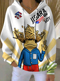 Puerto Rico Colored Casual Women's Hooded Printed Sweatshirt