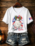 Women's Puerto Rico Halloween Print T-Shirt