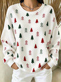 Women's Casual Christmas Casual Waffle Long-Sleeve Top