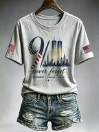 Women's  Retro  9.11 Never Forget Print T-shirt