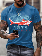 Men's Amity Island 1975 Printed Round Neck T-Shirt