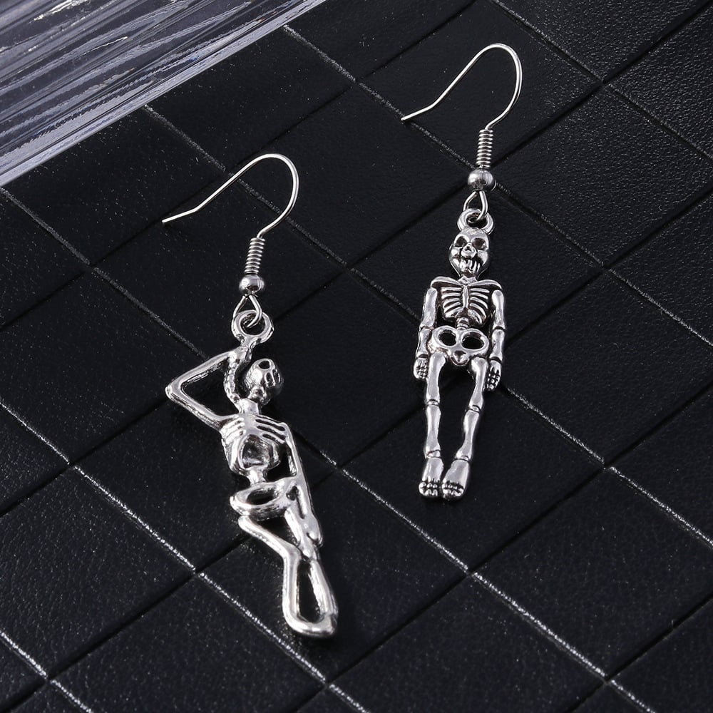 Vintage Witch Skull Earrings, Classic Halloween Personalized Jewelry