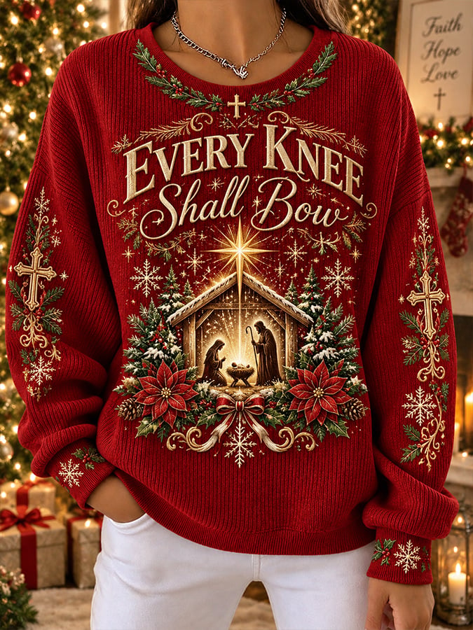 Women's Retro Faith Christmas Print Hoodie