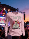 Women's Long-Sleeved Top With Fan Print